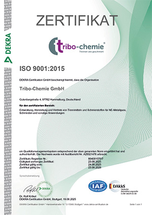Zertifikat ISO 9001 2015 deutsch 2025